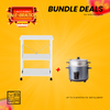 Bundle Deals: HV Boris Wooden Utility Cart + Asahi 15 Cups Drum-Type Ricecooker