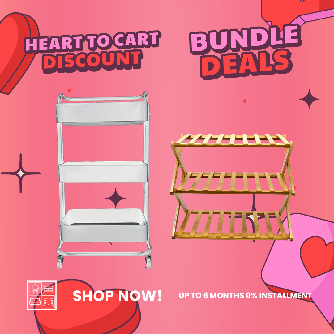 Buy 1 Take 1 - HV Amandy Steel Utility Cart + HV Alvis Shoe Rack