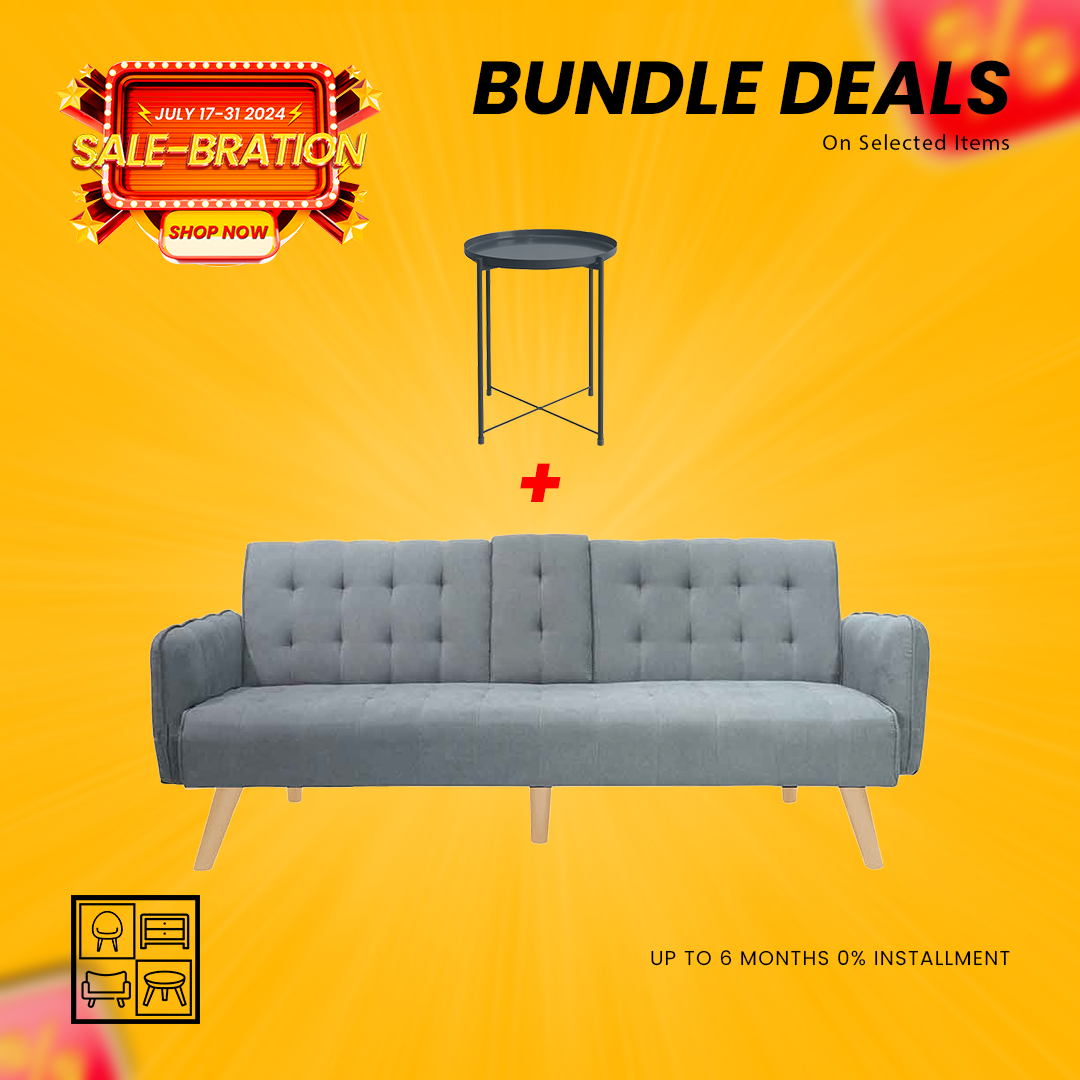 HV Harmon Sofa Bed + HV Cassie Steel Coffee Table – HomeVibe PH